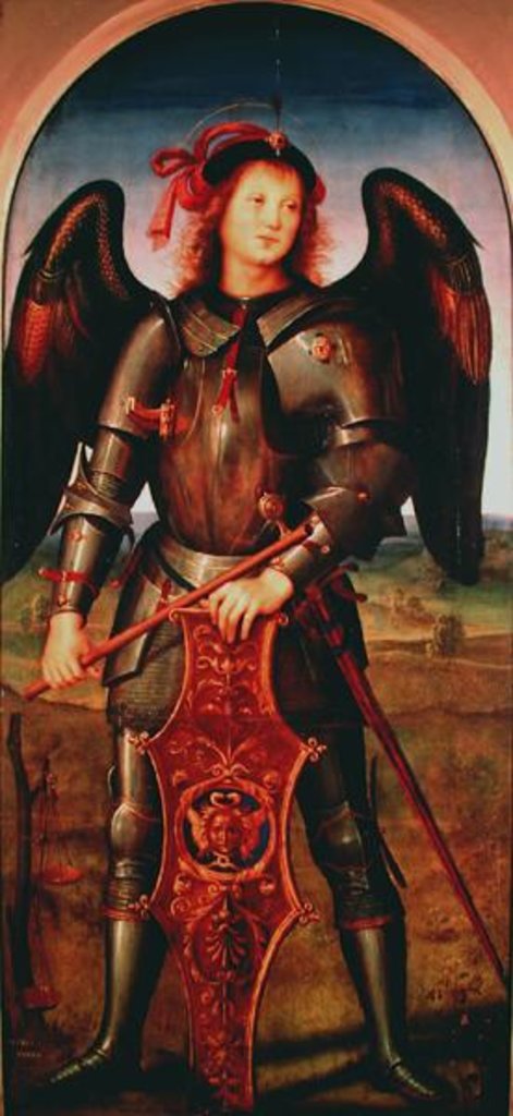 Detail of The Archangel Michael, c.1496-1500 by Pietro Perugino