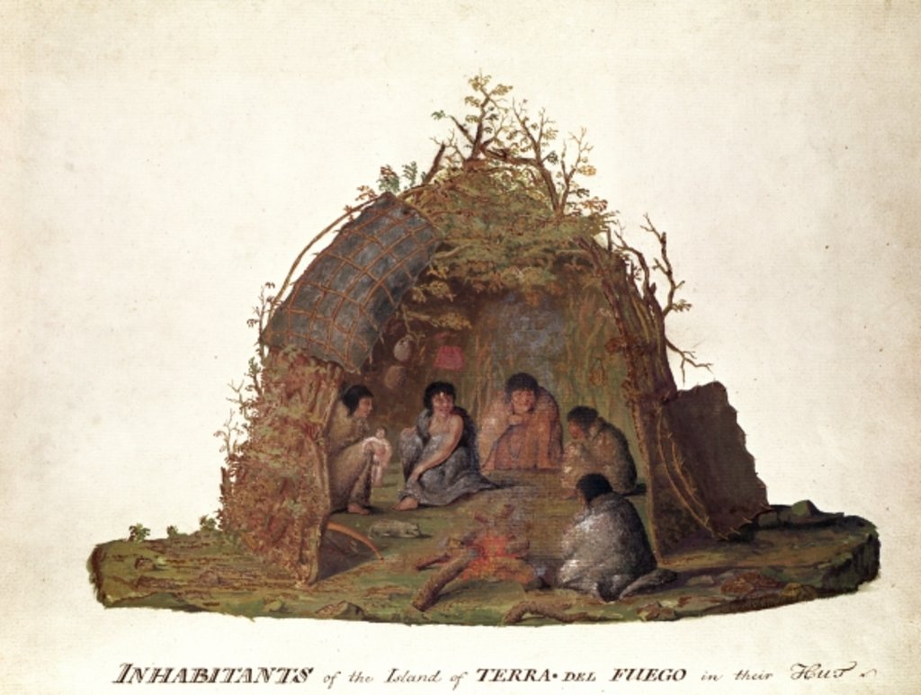 Detail of Inhabitants of the Island of Terra del Fuego in their Hut by Alexander Buchan