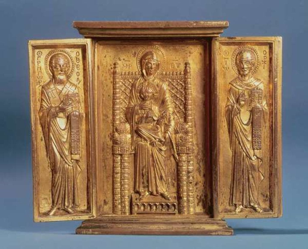 Detail of The Virgin and Child Enthroned, between St. Gregory Nazianzus and St. John Chrysostom by Byzantine School