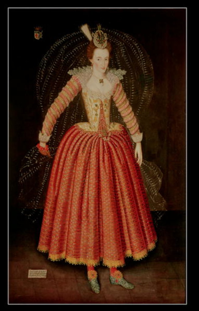 Detail of Lucy Harrington, Countess of Bedford, in a masque costume designed by Inigo Jones, 1606 by John de the Elder Critz