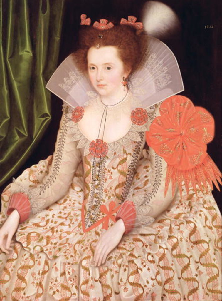 Detail of Princess Elizabeth, daughter of James I, 1612 by Marcus Gheeraerts