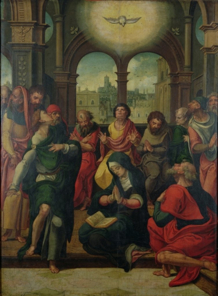 Detail of Descent of the Holy Ghost by Pieter Coecke van Aelst