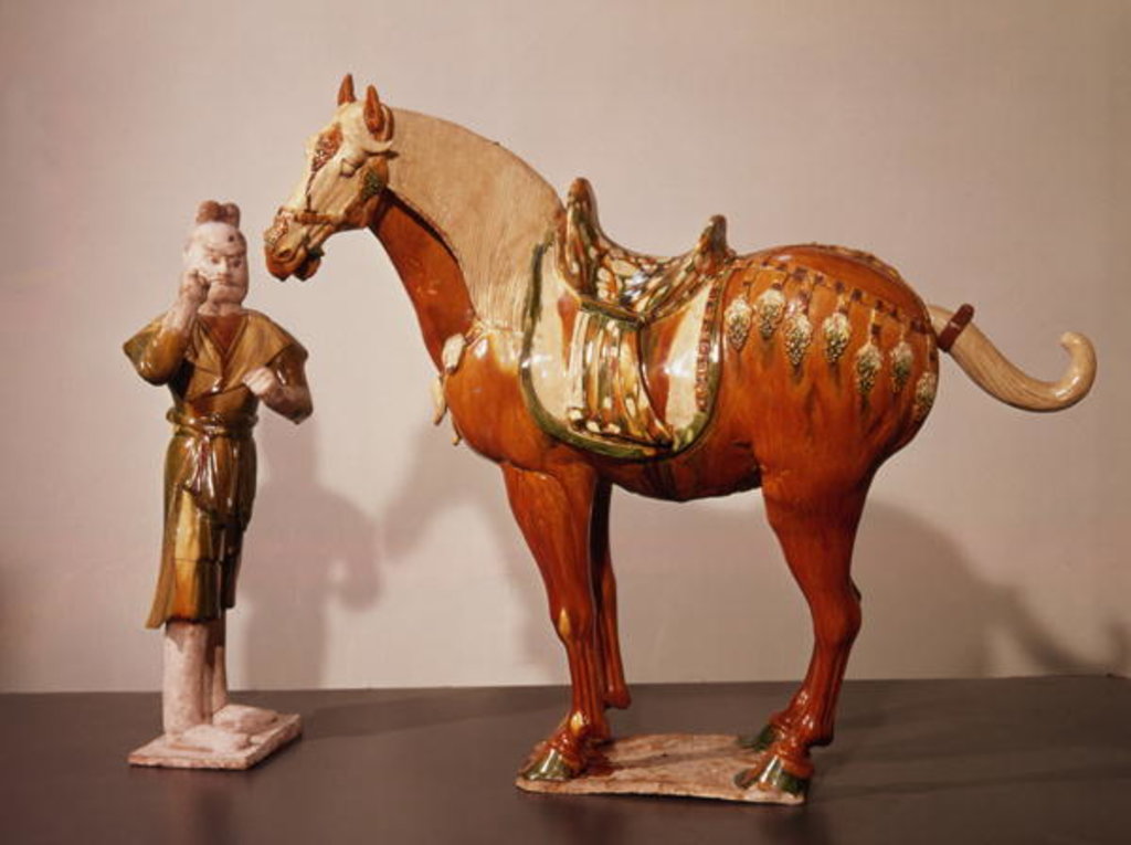 Detail of Horse and groom, Tang Dynasty by School Chinese