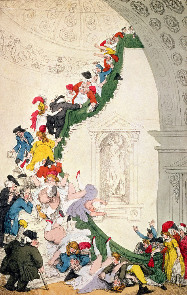 Detail of The Exhibition Stare Case, c.1800 by Thomas Rowlandson