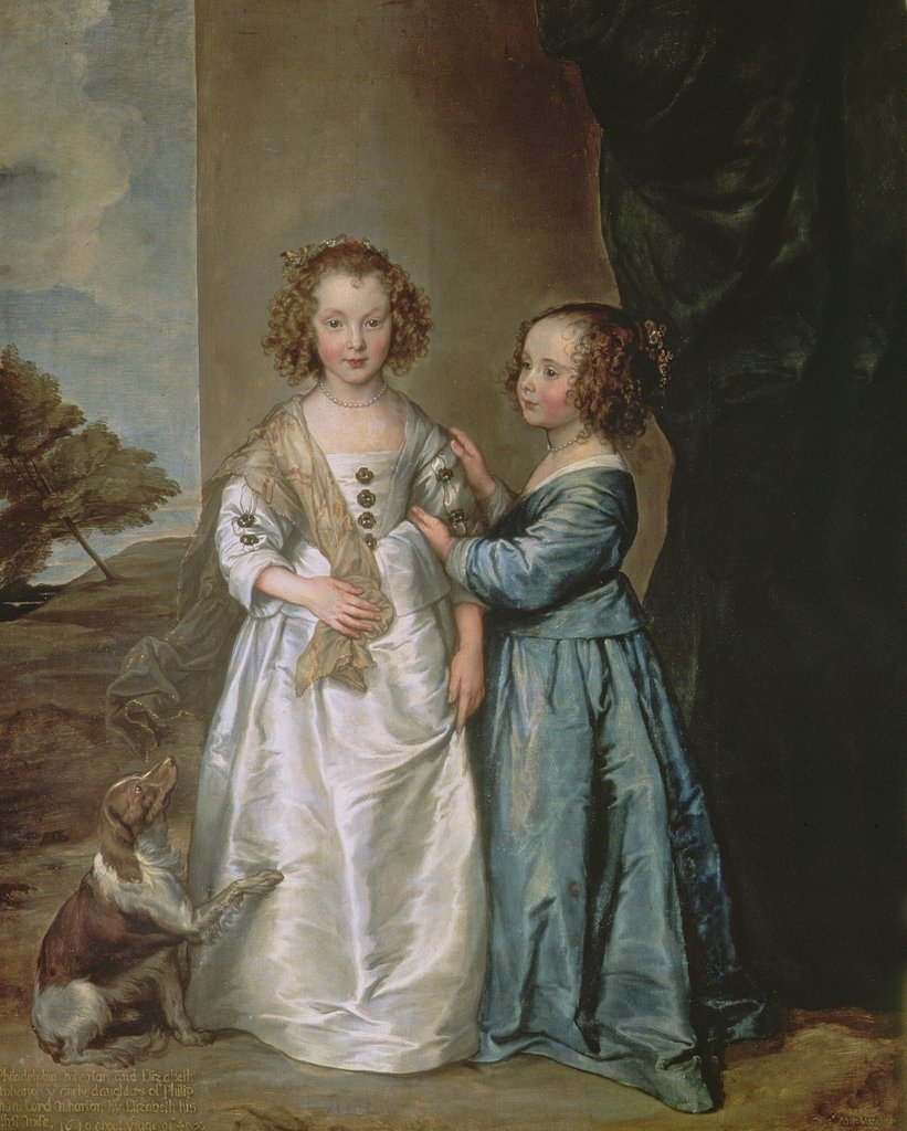 Detail of Philadelphia and Elisabeth Wharton, 1640 by Anthony van Dyck