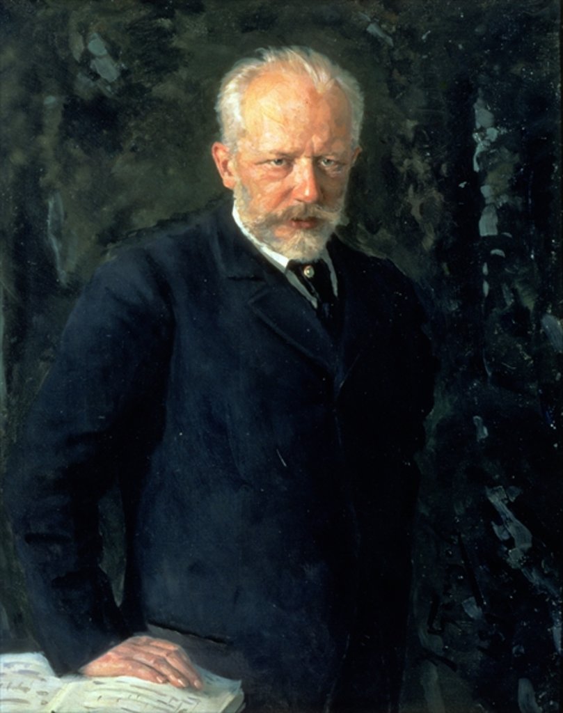 Detail of Portrait of Piotr Ilyich Tchaikovsky, Russian composer, 1893 by Nikolai Dmitrievich Kuznetsov