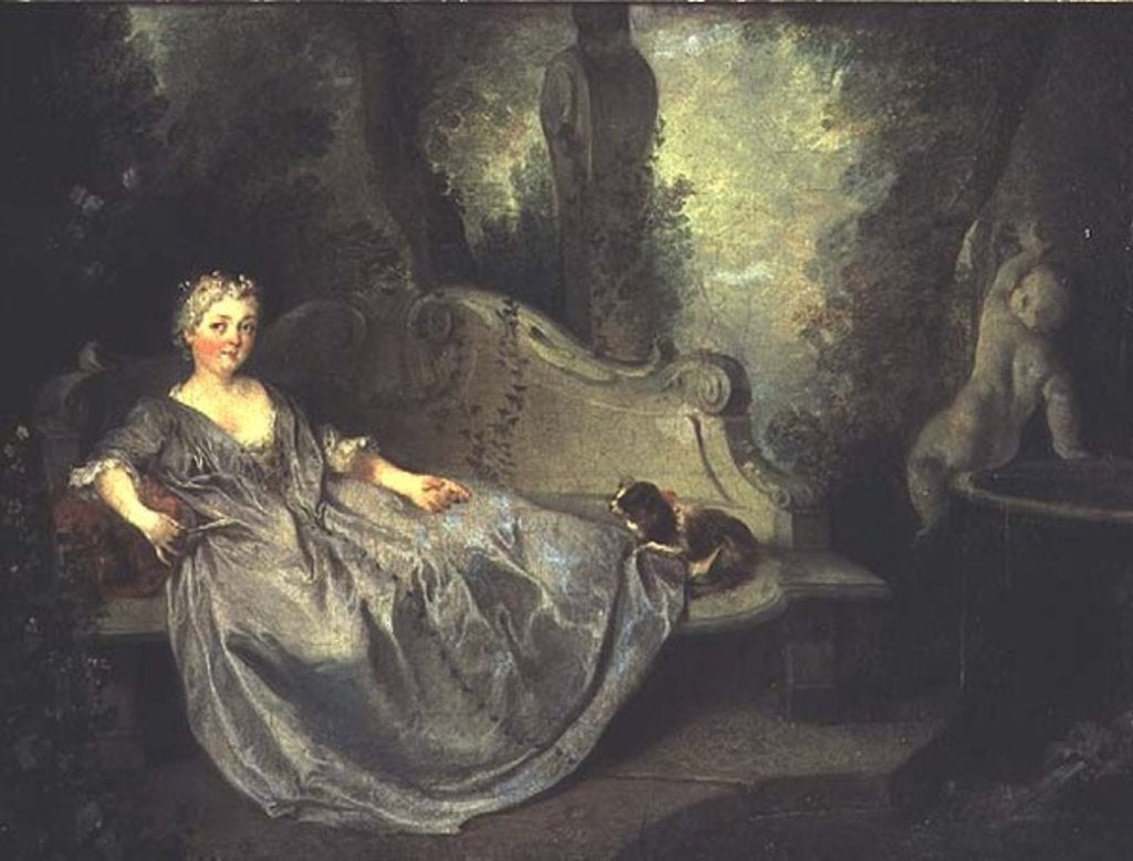 Detail of Portrait of a Lady in a Garden, 1730 by Nicolas Lancret