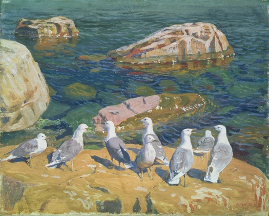 Detail of Seagulls, 1910 by Arkadij Aleksandrovic Rylov