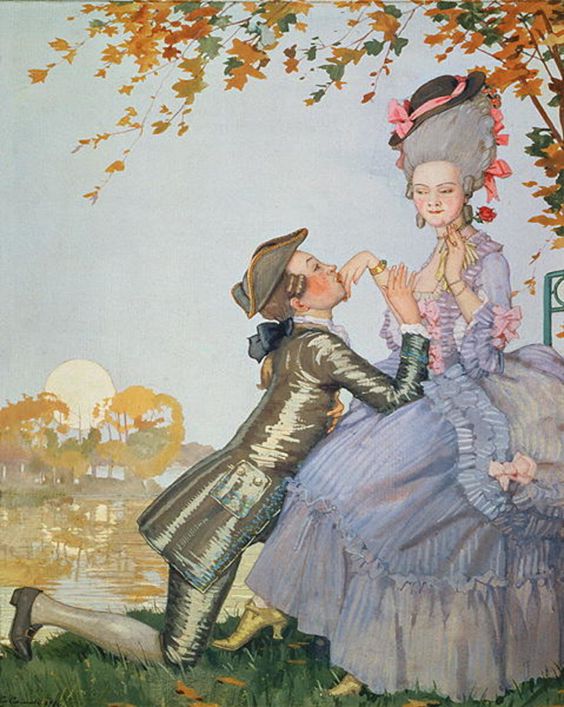 Detail of First Love, 1916 by Konstantin Andreevic Somov