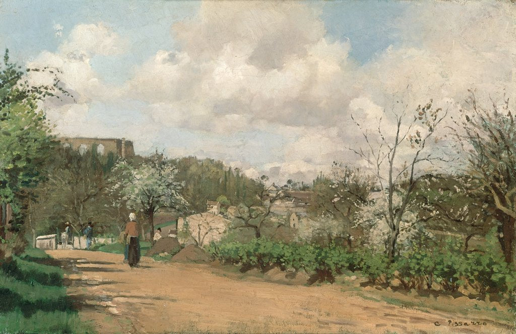 Detail of View from Louveciennes, 1869-70 by Camille Pissarro
