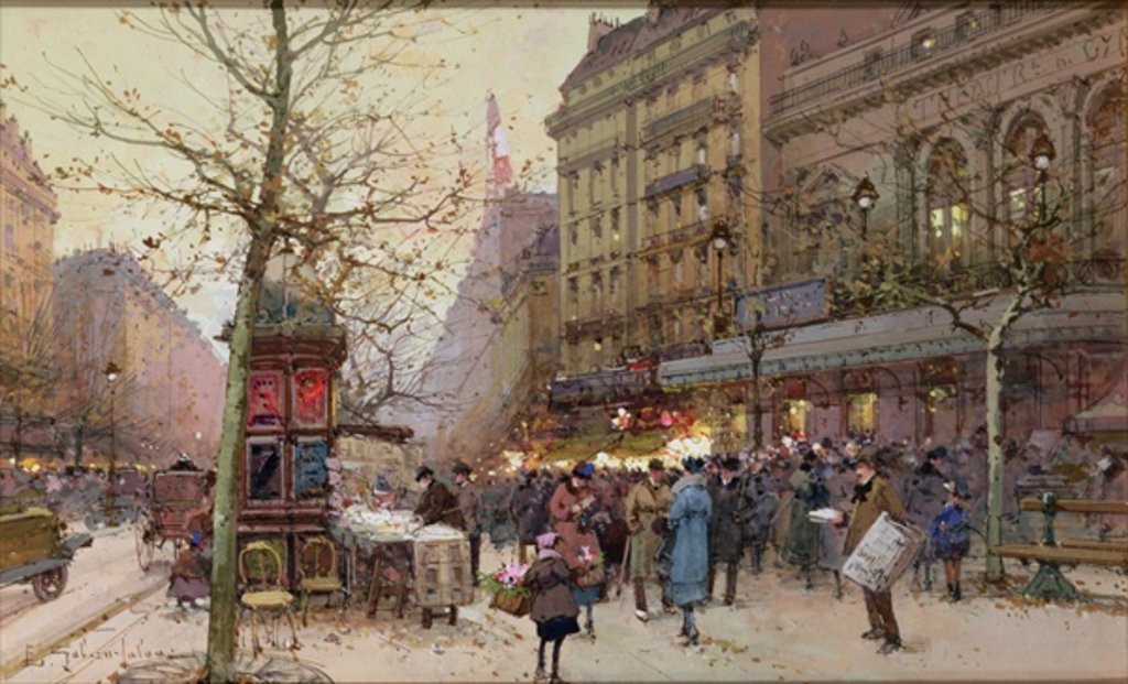 Detail of The Great Boulevards by Eugene Galien-Laloue