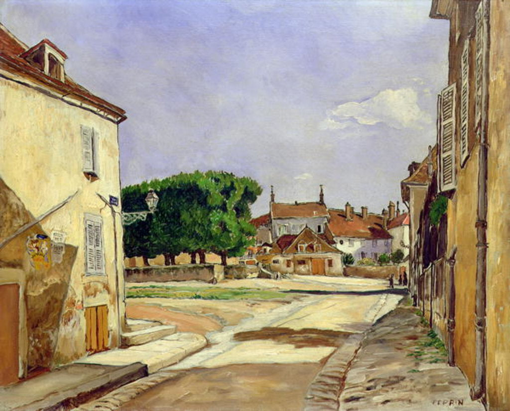 Detail of A Street in Avallon by Marcel Leprin