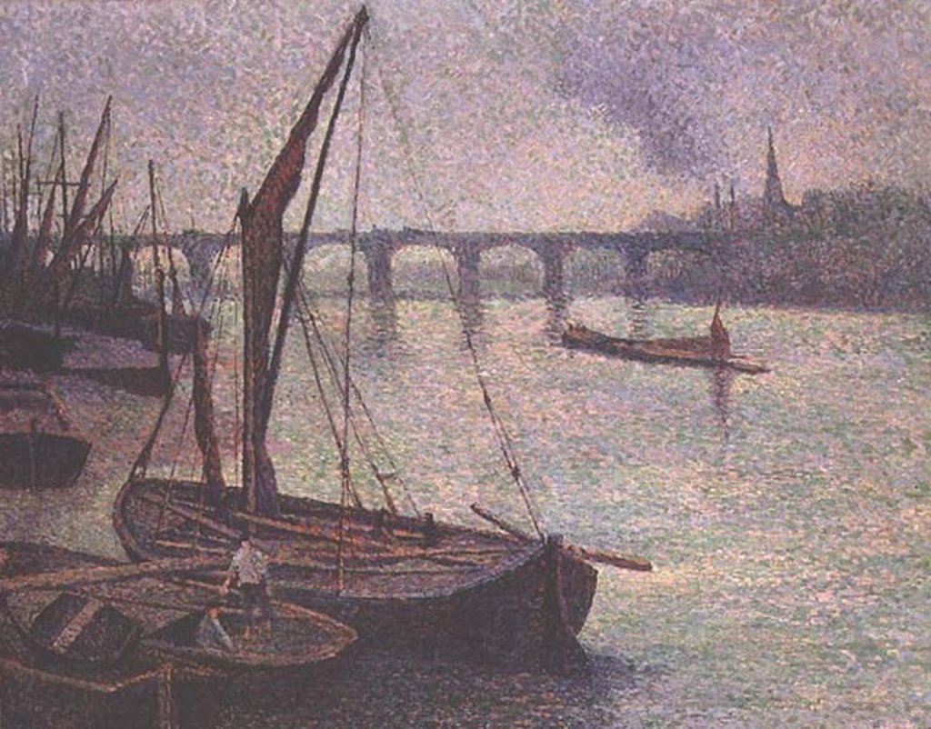 Detail of The Thames at Vauxhall Bridge, 1893 by Maximilien Luce