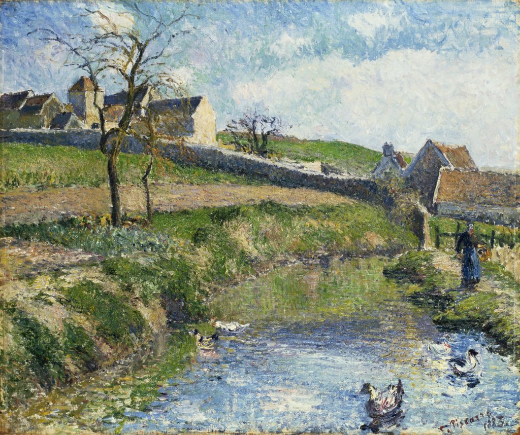 Detail of The Farm at Osny, 1883 by Camille Pissarro