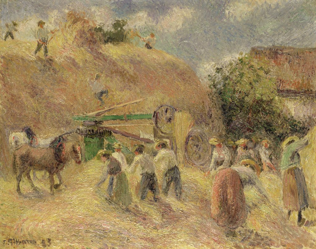 Detail of The Harvest, 1883 by Camille Pissarro