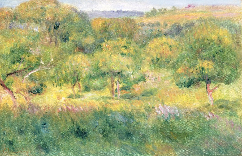 Detail of The edge of a forest in Brittany, 1893 by Pierre Auguste Renoir