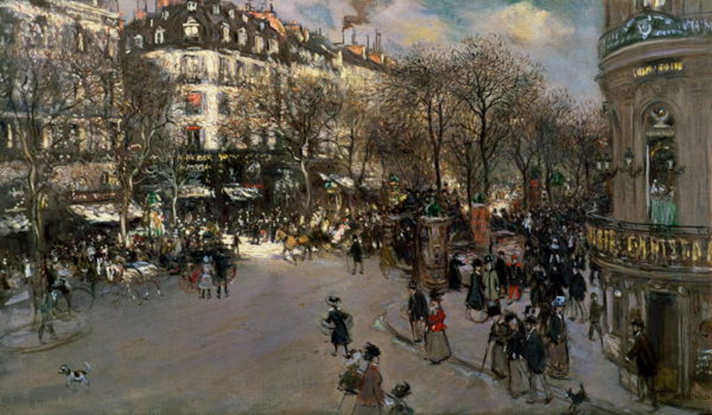 Detail of The Boulevard des Italiens, c.1900 by Jean Francois Raffaelli