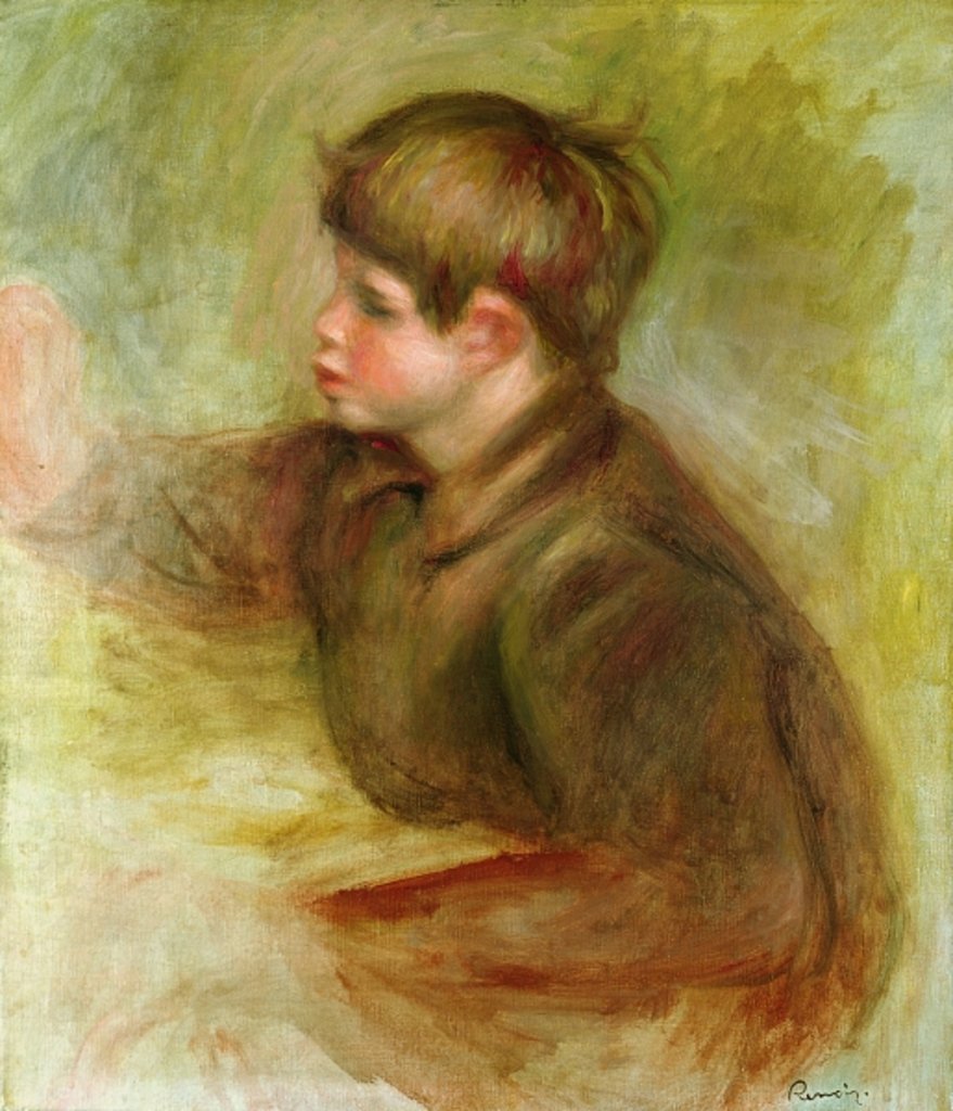 Detail of Portrait of Coco painting, c.1910-12 by Pierre Auguste Renoir