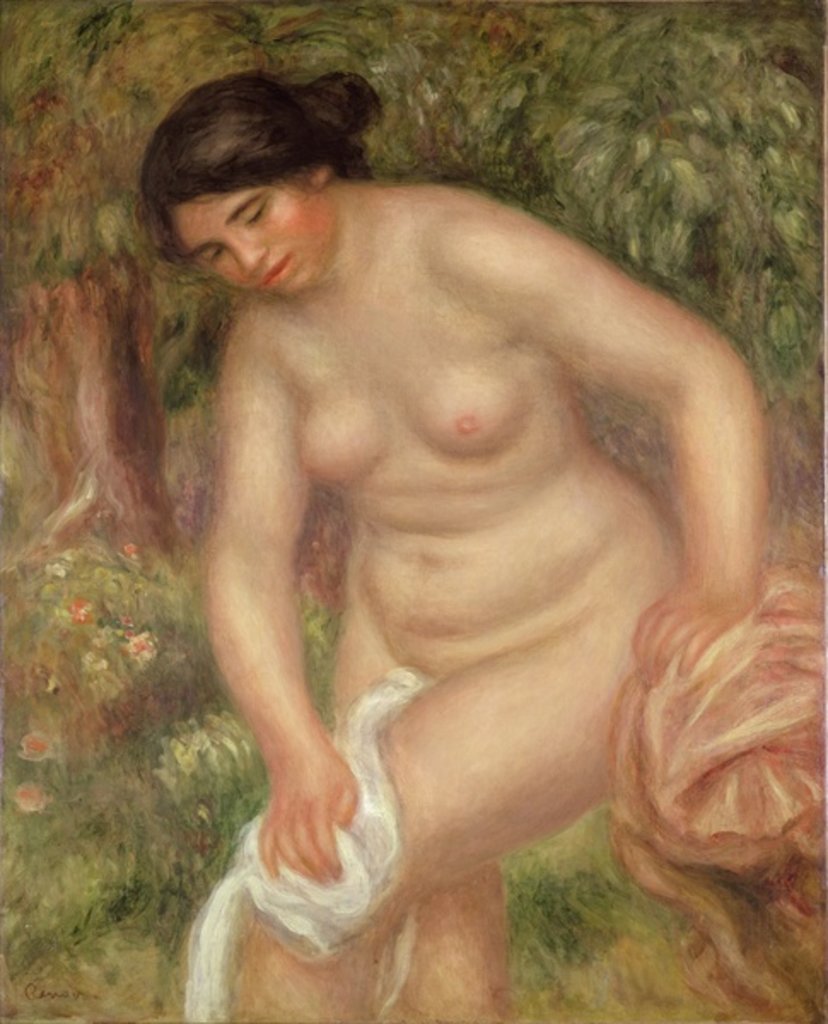 Detail of Bather drying herself, 1895 by Pierre Auguste Renoir