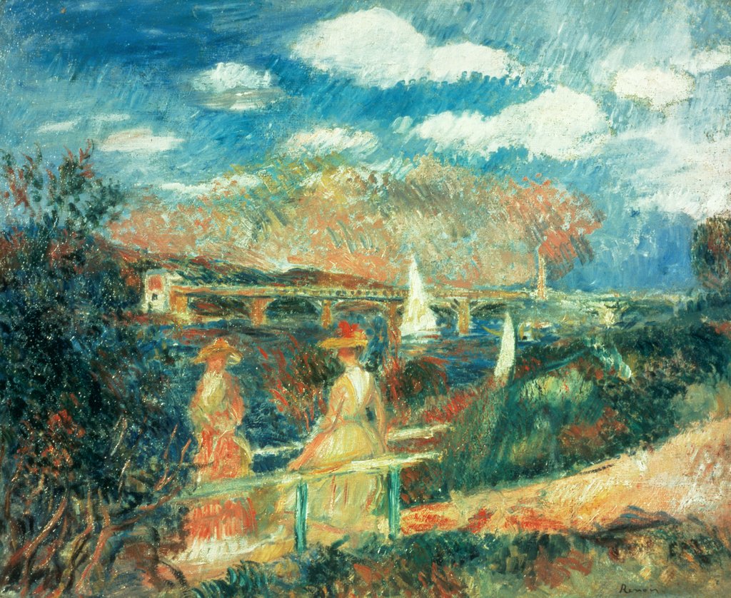 Detail of The banks of the Seine at Argenteuil, 1880 by Pierre Auguste Renoir