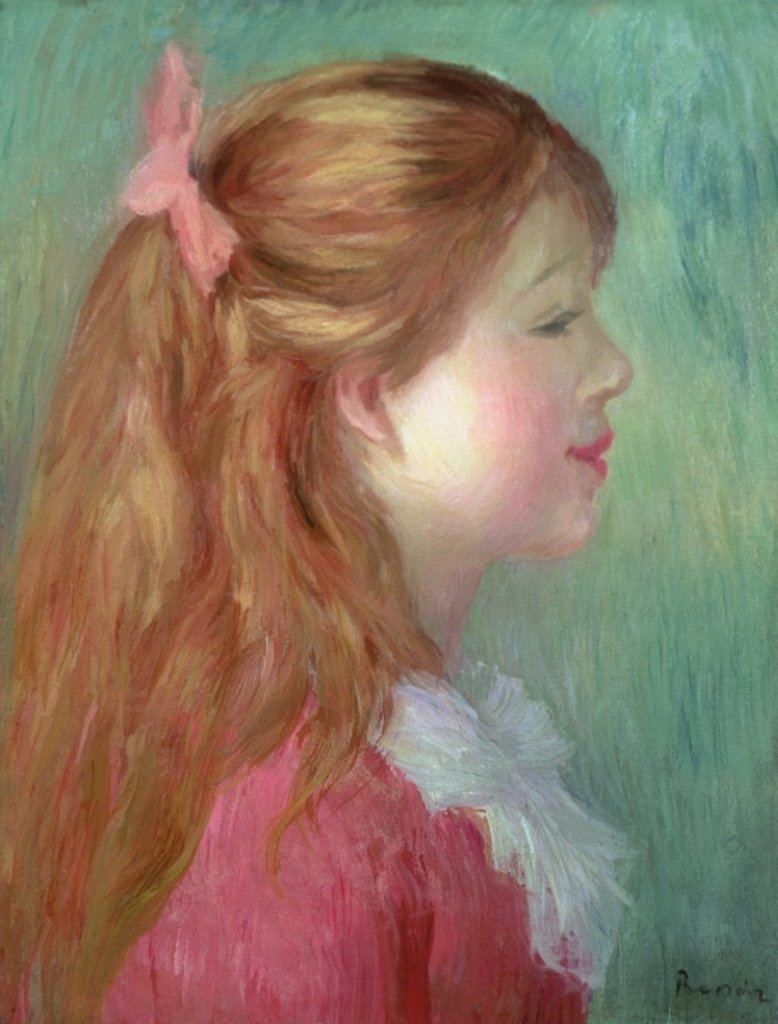 Detail of Young girl with Long hair in profile, 1890 by Pierre Auguste Renoir