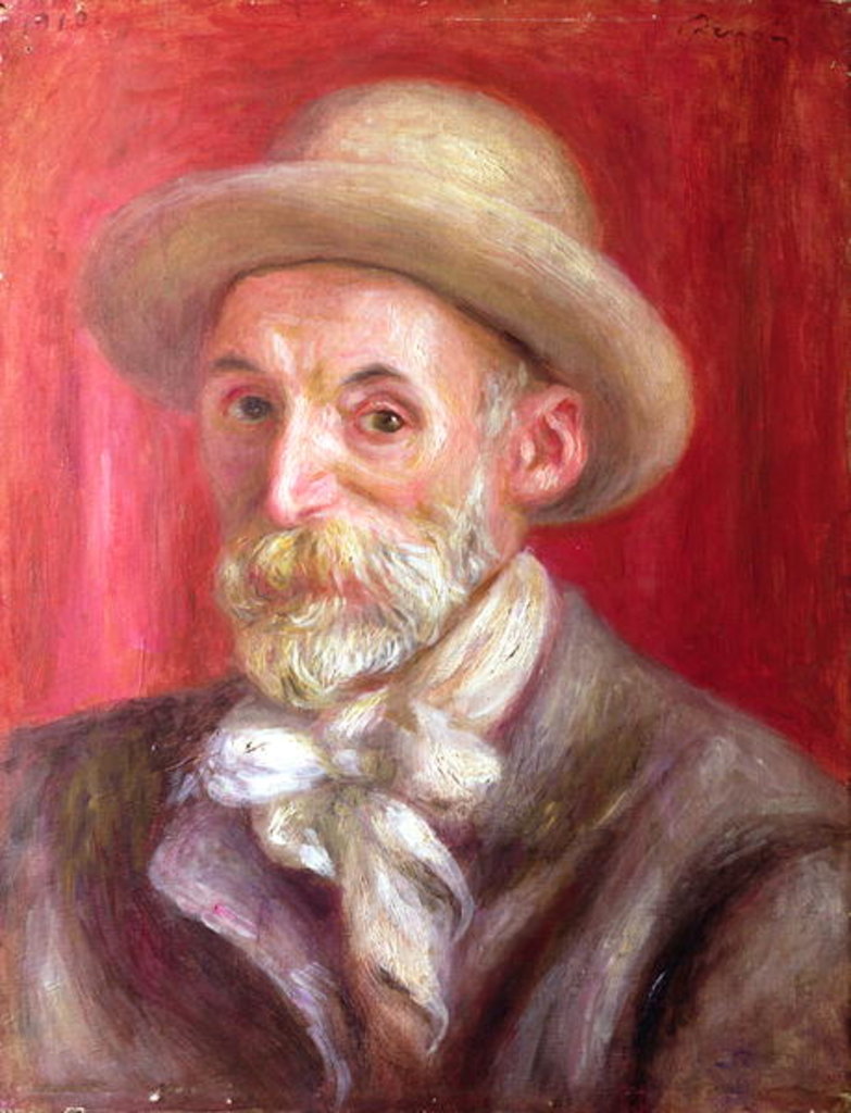 Detail of Self portrait, 1910 by Pierre Auguste Renoir