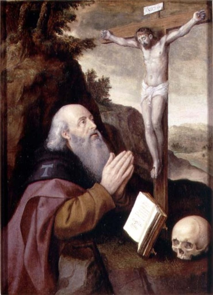 Detail of St. Anthony Abbot by Michiel I Coxie or Coxcie