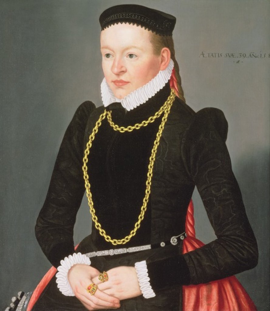 Detail of Portrait of a lady, c.1585 by Lorenz Strauch