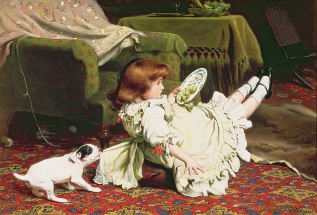 Detail of Time to Play, 1886 by Charles Burton Barber