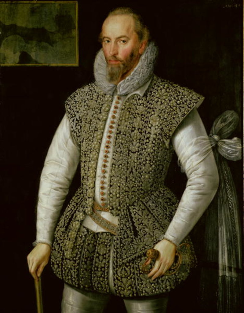 Detail of Portrait of Sir Walter Raleigh, 1598 by William Segar