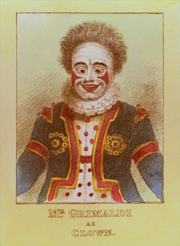 Detail of Mr Grimaldi as Clown by English School