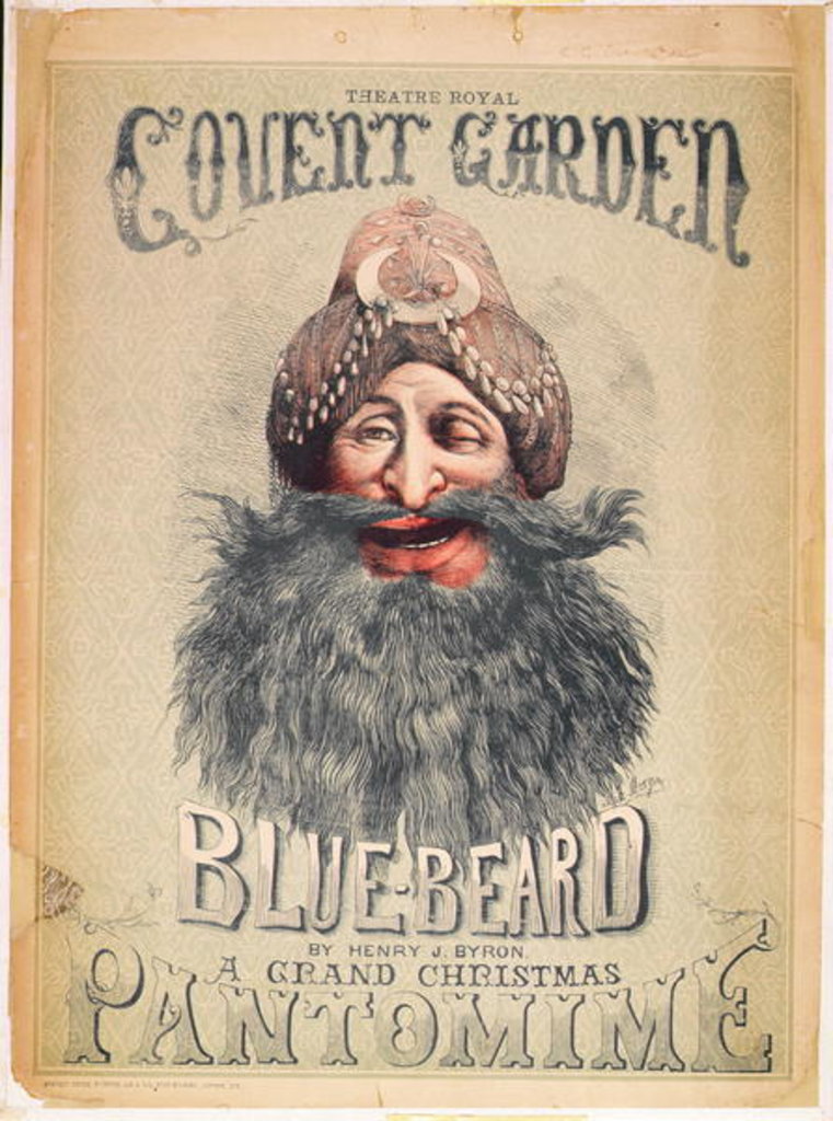 Detail of Poster for a Christmas pantomime of 'Blue Beard' produced by Henry J. Byron at the Theatre Royal, Covent Garden, c.1860 by Matthew 
