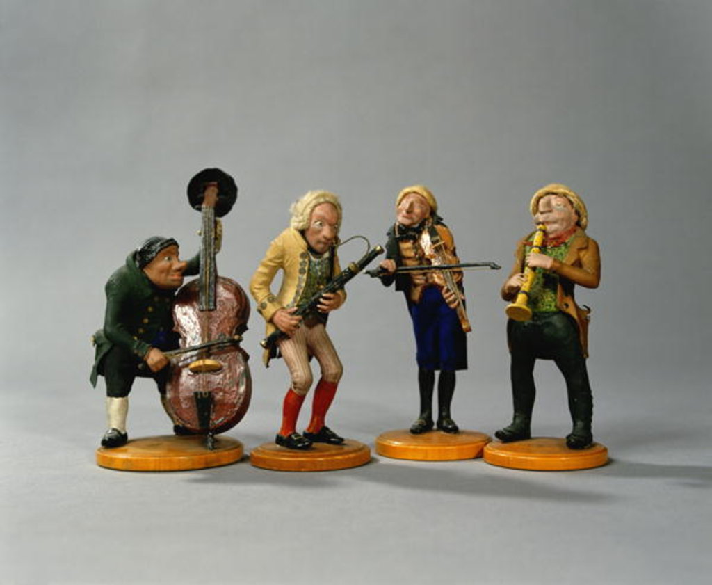 Detail of Caricature figurines of musicians by German School