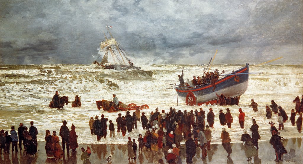 Detail of The Lifeboat, 1873 by William Lionel Wyllie