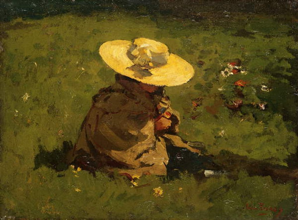 Detail of Girl in the grass, c.1895 by Willem de Zwart