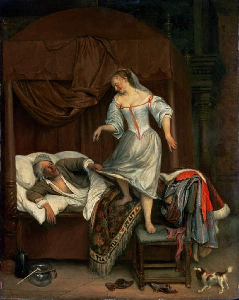 Detail of Bedroom scene by Jan Havicksz. Steen