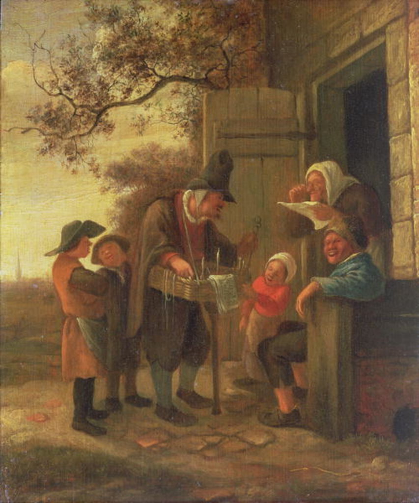 Detail of A Pedlar selling Spectacles outside a Cottage, c.1650-53 by Jan Havicksz. Steen