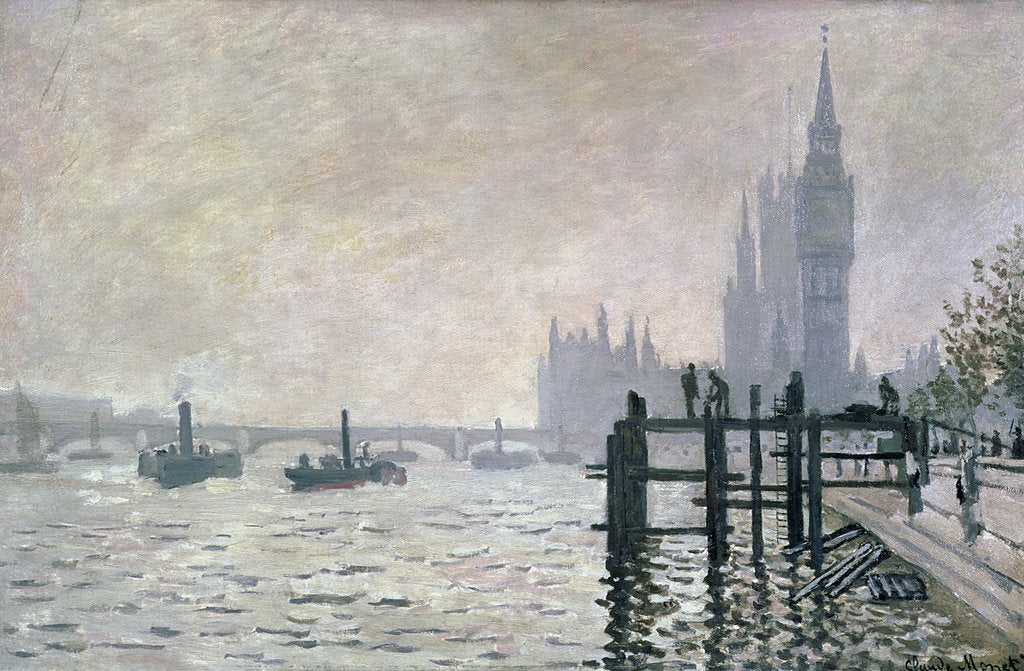 Detail of The Thames below Westminster, 1871 by Claude Monet