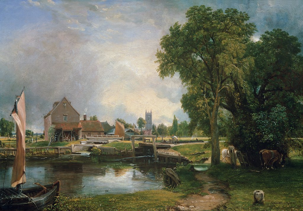 Detail of Dedham Lock and Mill, 1820 by Anonymous