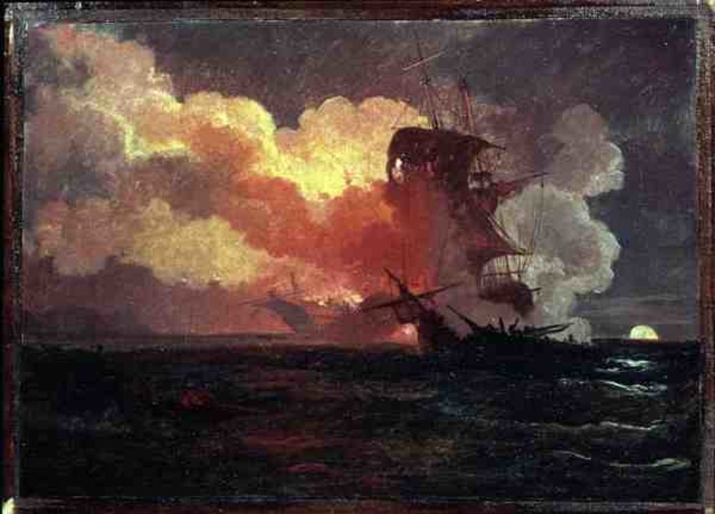 Detail of A Naval Engagement by Philip James de Loutherbourg