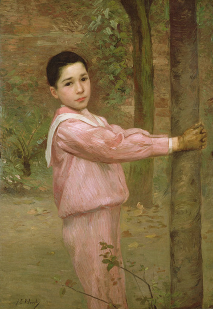Detail of Portrait of a boy in a pink sailor suit by Jacques-Emile Blanche