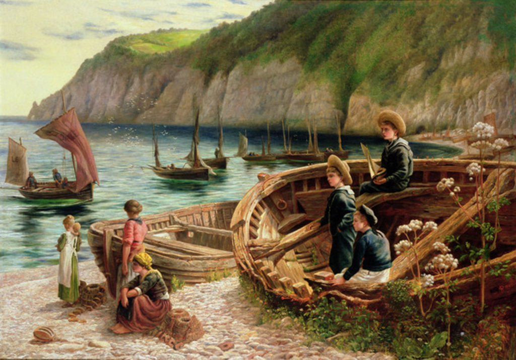 Detail of On the Beach, 1880 by Catherine Heuffer