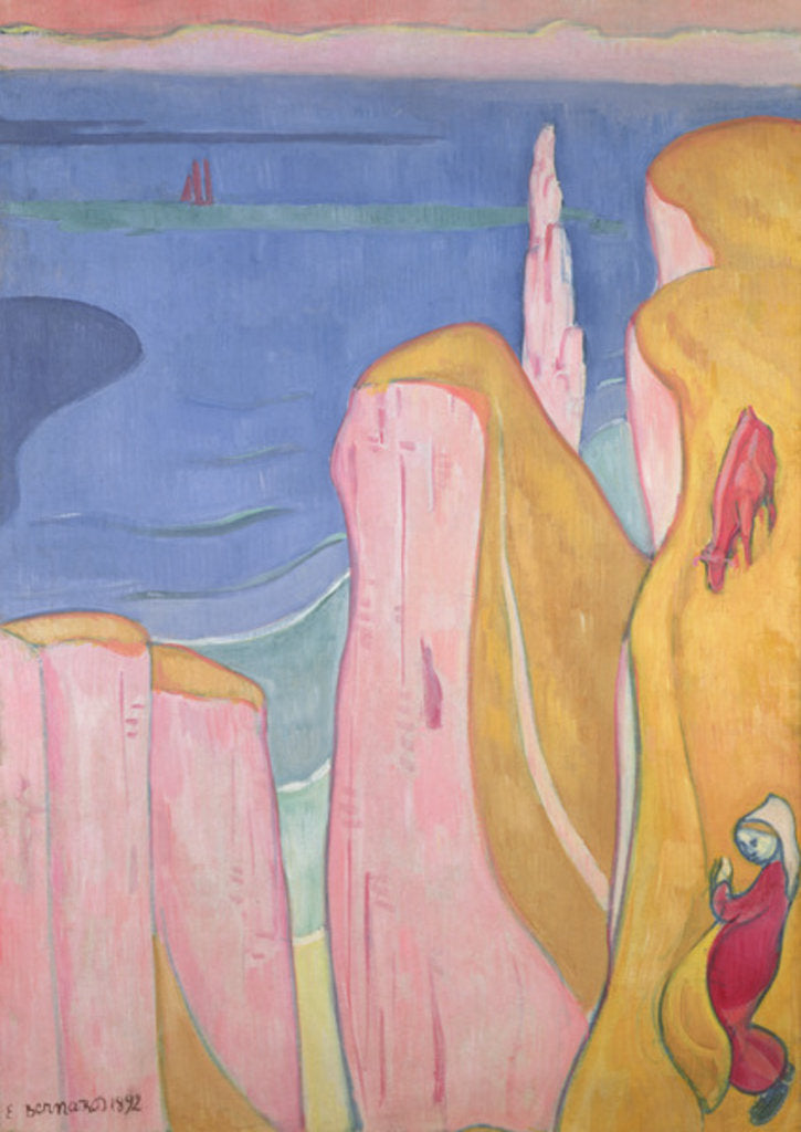 Detail of The Cliffs of Yport, 1892 by Emile Bernard