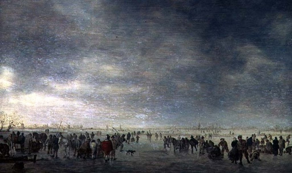 Detail of Ice Skaters, 1630-40 by Jan Josephsz van Goyen