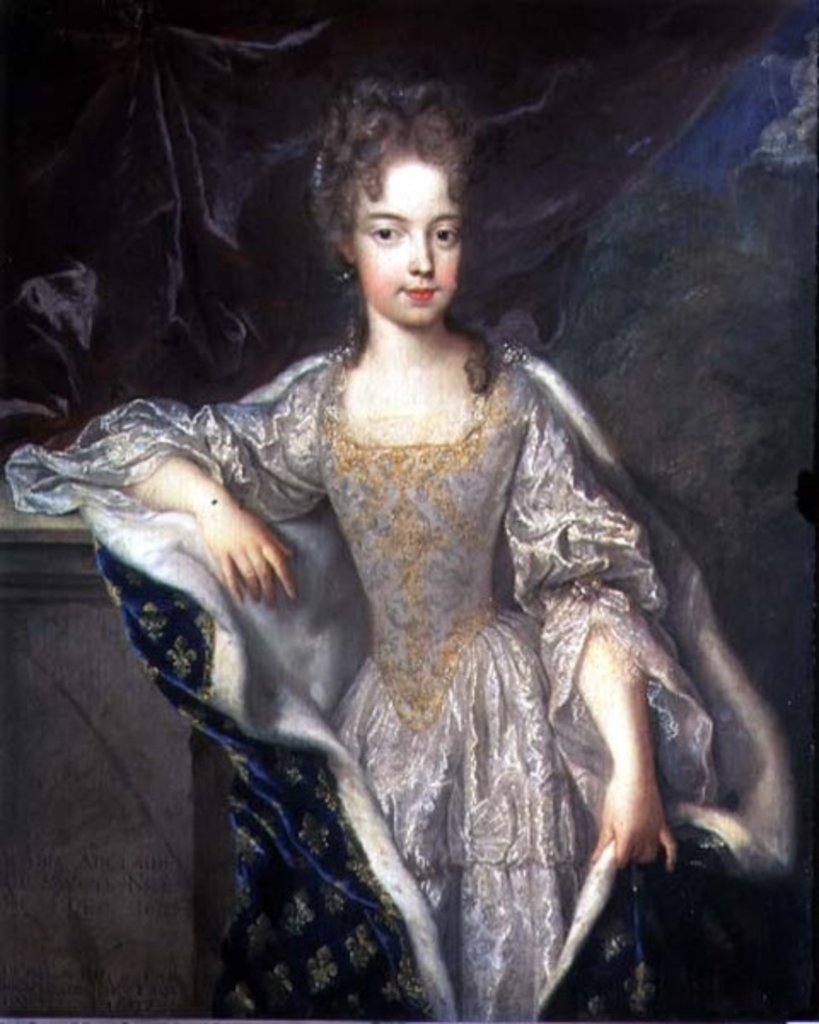 Detail of Portrait of Adelaide of Savoy 1697 by Francois de Troy