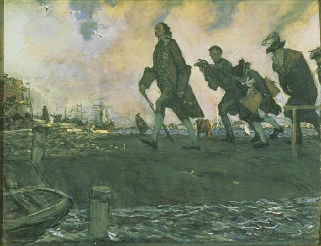 Detail of Peter I the Great 1907 by Valentin Aleksandrovich Serov