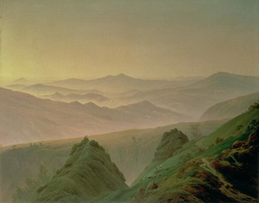 Detail of Morning in the Mountains by Caspar David Friedrich