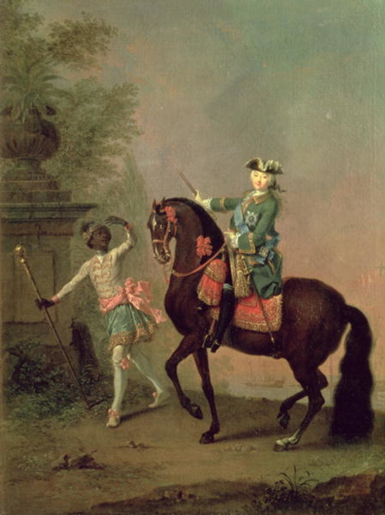 Detail of Portrait of Empress Elizabeth Petrovna on Horseback with a Negro Boy, 1743 by Georg Christoph Grooth