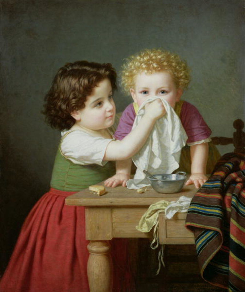 Detail of Motherly Instinct, 1872 by Amalia Lindegren