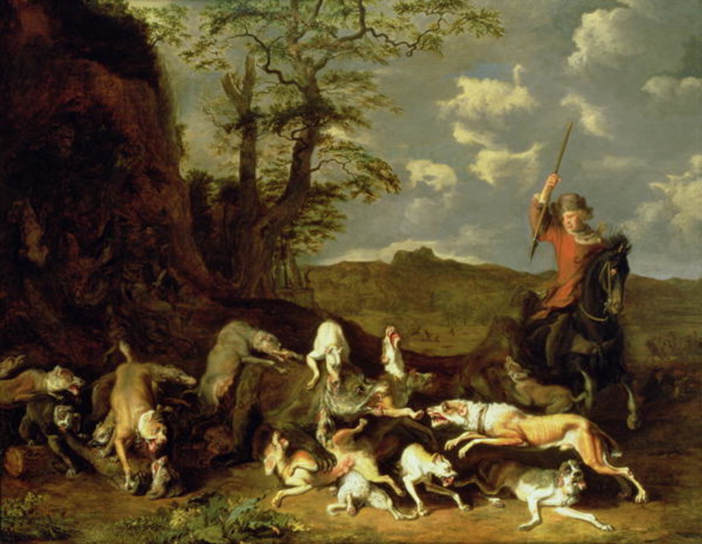 Detail of A Bear Hunt, 1655 by Abraham Danielsz. Hondius
